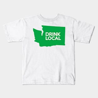 Washington Drink Local WA Green Kids T-Shirt